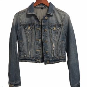 Little girls American Eagle Denim Jean Jacket. Boho. Grommet embellishments